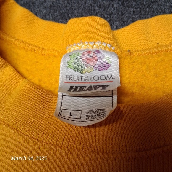 * VTG Empire Sled Dog Race Sweatshirt Adult Large Yellow Crew Neck USA Made - Picture 4 of 7